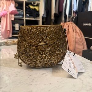 St. Xavier Gold Embossed Women Bag
